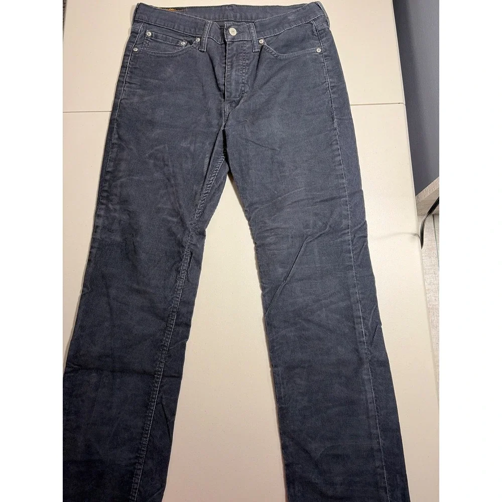 Levi 514 Straight Fit Corduroy Pants Mens 33x30 Black 3249 CW-1317